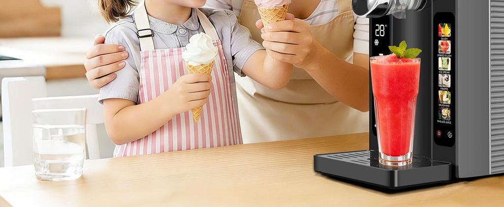 Slushie Machine for Home - 88oz Frozen Drink Maker Slushy Machine, 2-In-1 Soft Ice Cream Maker, 6 Preset Programs| Slushie, Cocktails, Frappés, Ice Cream, Smoothies, Milkshakes (Screen Version）