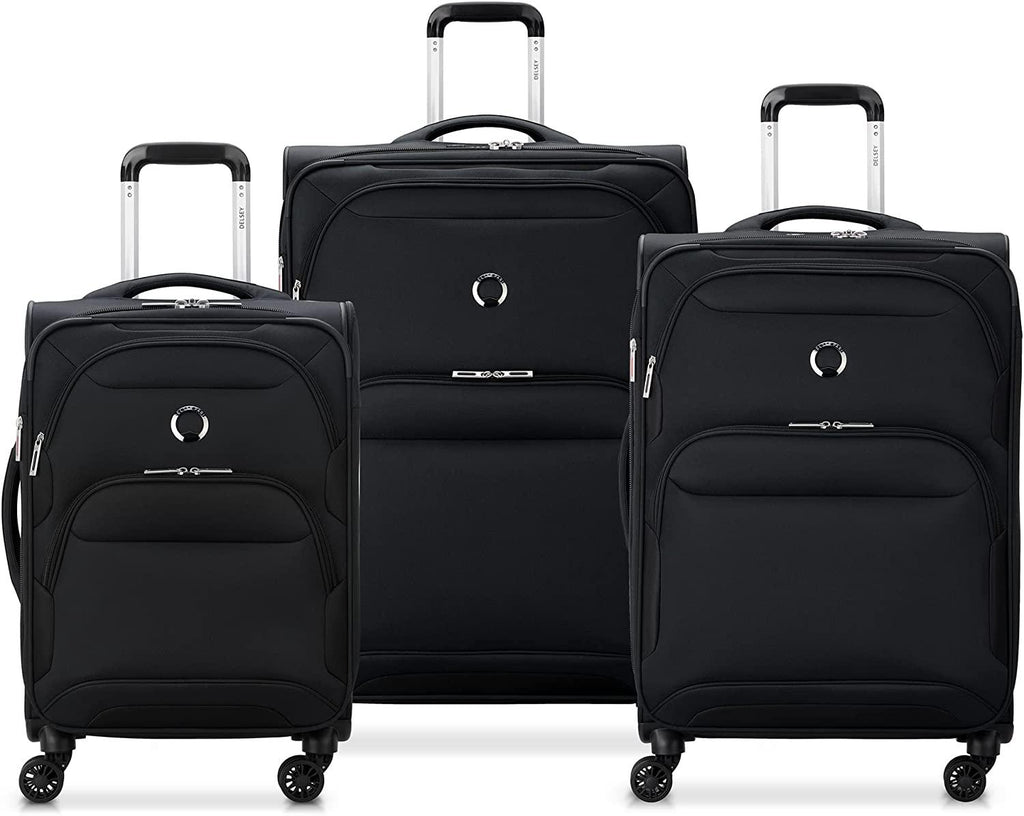 Sky Max 2.0 Softside Expandable Luggage with Spinner Wheels, Black, 3 Piece Set