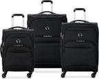 Sky Max 2.0 Softside Expandable Luggage with Spinner Wheels, Black, 3 Piece Set