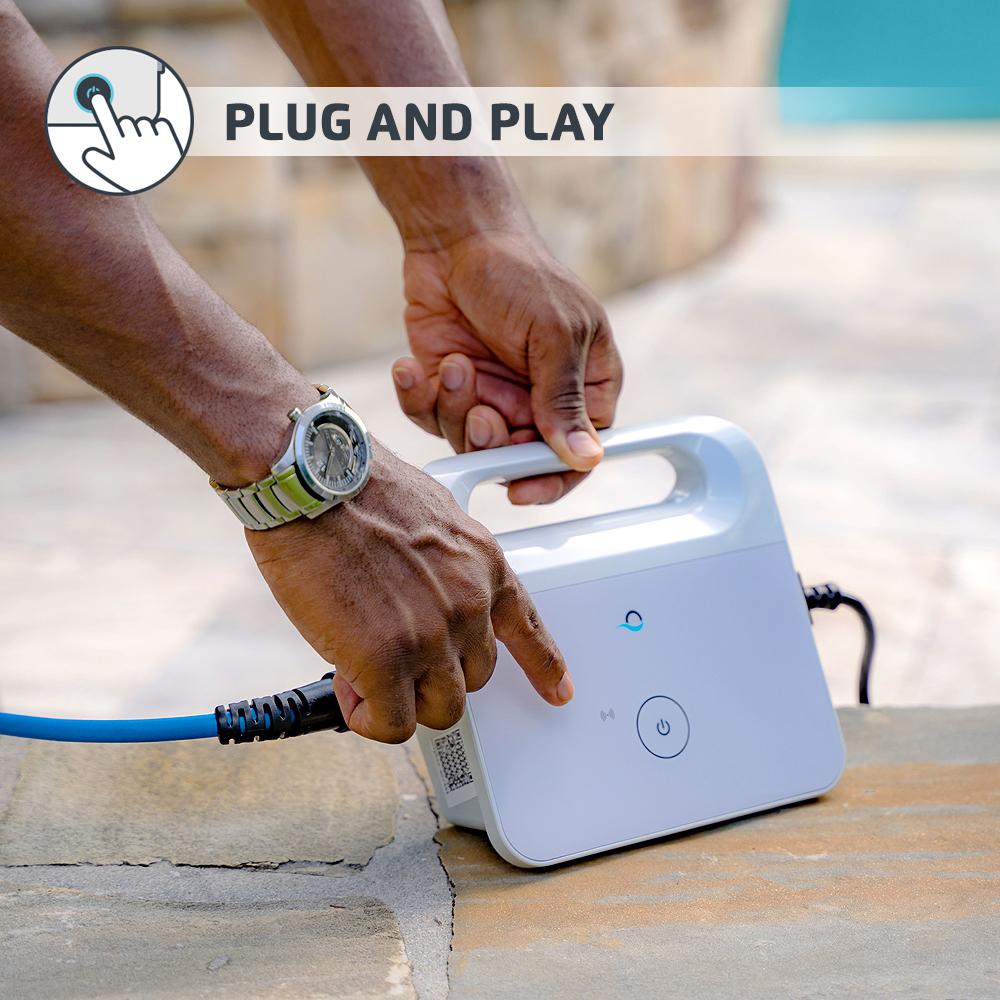 dolphin triton ps plus wifi operated robotic pool [vacuum] cleaner - ideal for in ground swimming pools up to 50 feet - powerful suction to pick up small debris - easy to clean top load filter basket