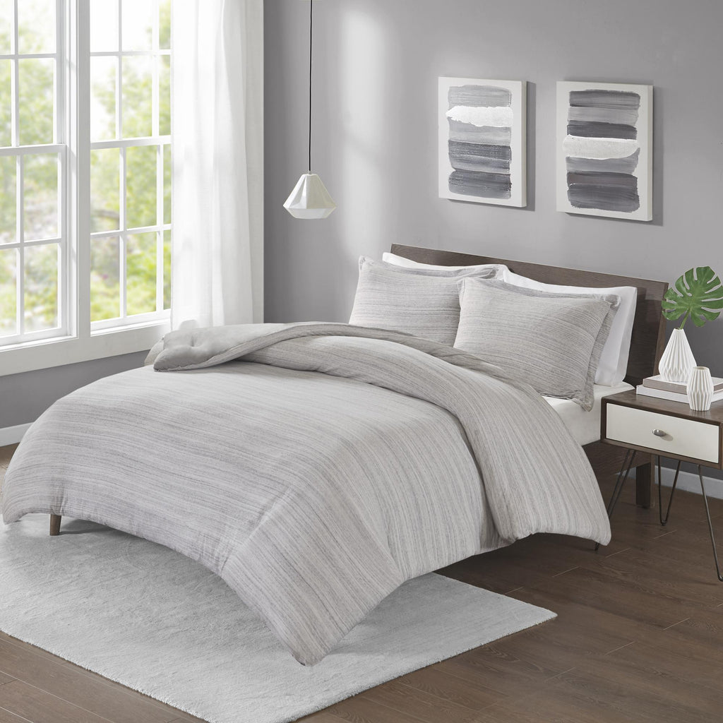 Home Essence Apartment Space Dyed MelanCotton Jersey Knit Comforter Set