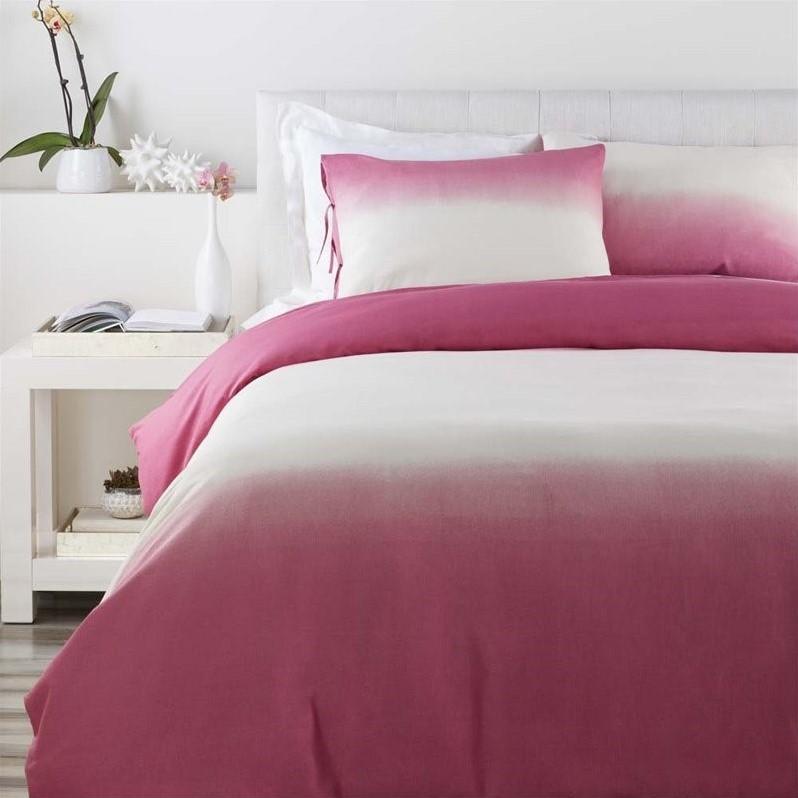 Surya Dip Dyed Woven Cotton Twin Duvet in Pink