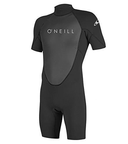 ONeill Wetsuits ONeill Mens Reactor-2 2mm Back Zip Short Sleeve Spring Wetsuit, Black/Black, XL