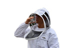 oz armour beekeeping suit khaki heavy duty poly cotton suit bee costume with 2 hoods fencing/folding veil &amp; round brim hat (5x-l)
