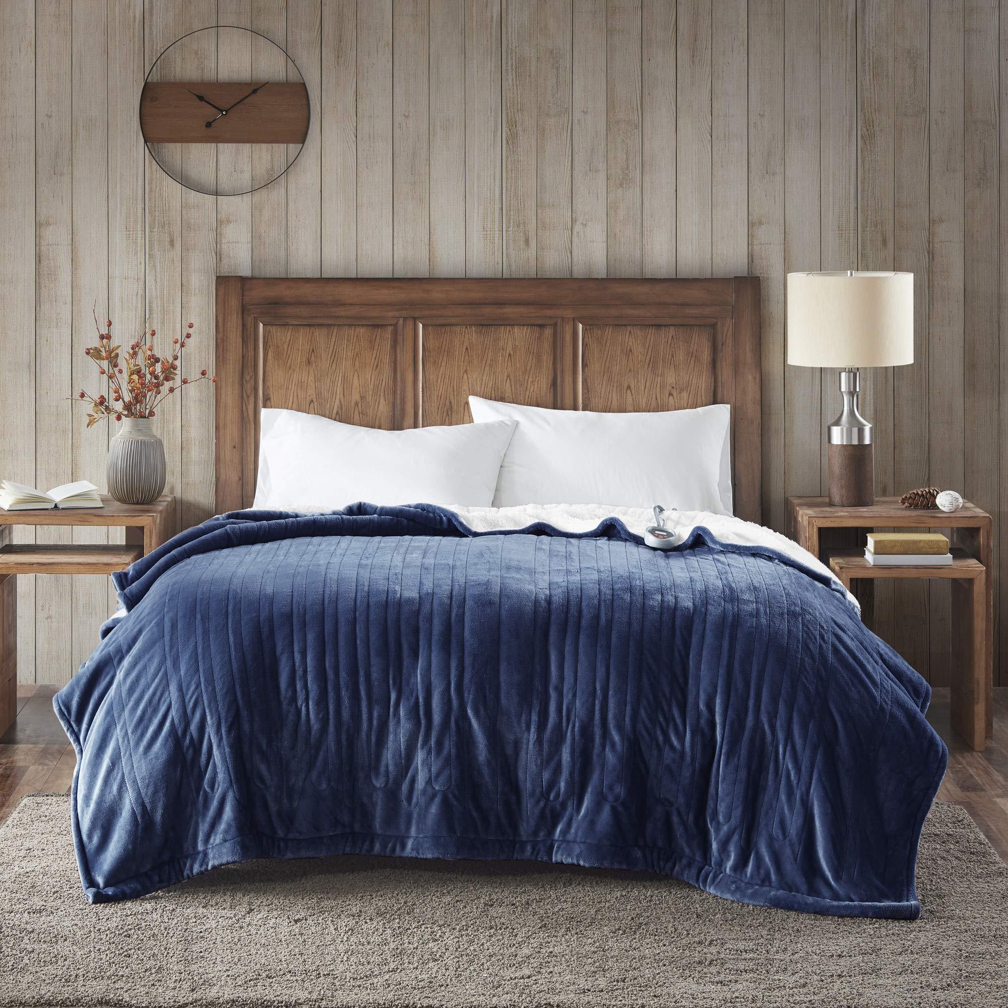 Gracie MIlls Elect Electric Blanket with 20 Heat Level Setting Controller Full: 80x84" Indigo -WR54-1760