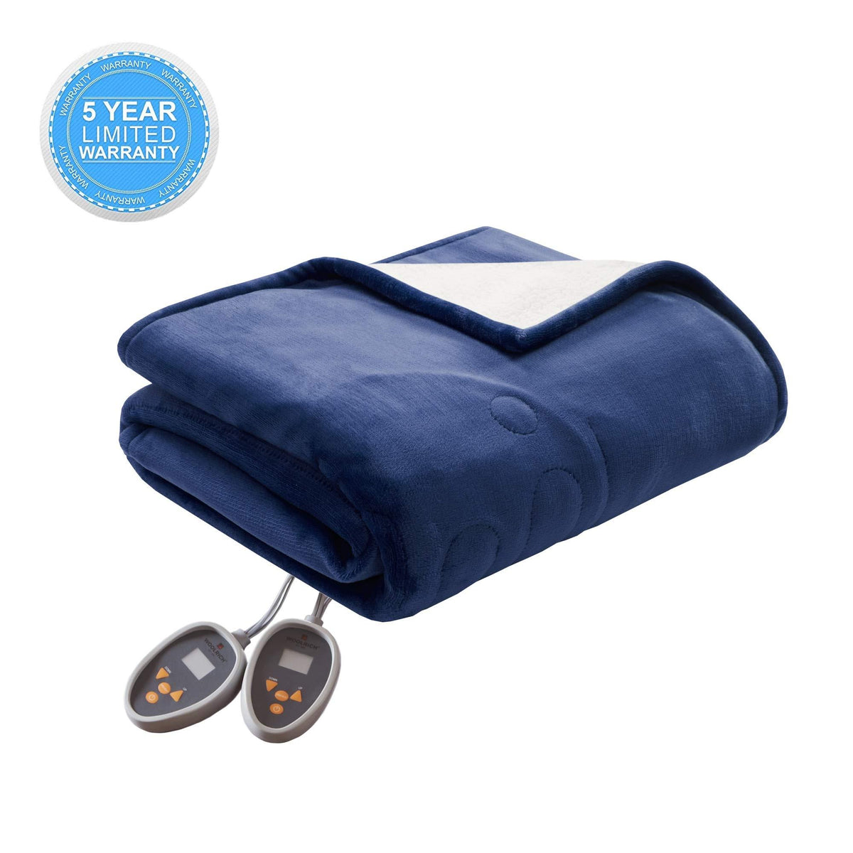 Gracie MIlls Elect Electric Blanket with 20 Heat Level Setting Controller Twin: 62x84" Indigo -WR54-1759