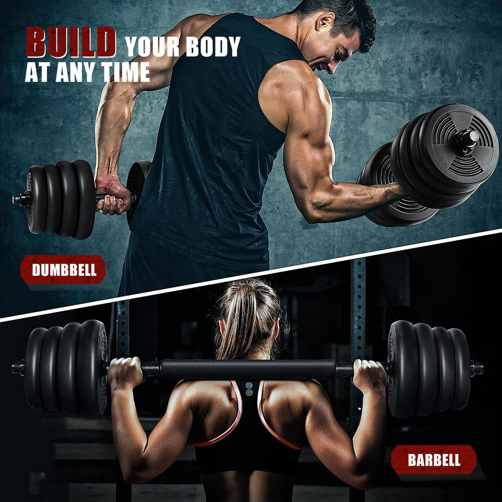 30kg Adjustable Dumbbell Set Barbell Exercise Fitness Equipment Sport Supplies for Building Body Weight Loss