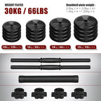 30kg Adjustable Dumbbell Set Barbell Exercise Fitness Equipment Sport Supplies for Building Body Weight Loss