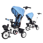 BOOWAY Baby Tricycle, 6-in-1 Kids Stroller Tricycle with Adjustable Push Handle, Removable Canopy, Safety Harness for 6 Months - 5 Year Old