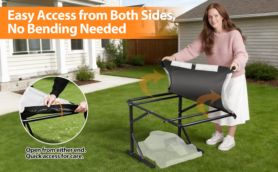 Universal Robot Mower Garage, Waterproof Outdoor Shelter with 2-Side Openable , All-Weather Protection for , Worx, Landroid,  Goat, Luba and More