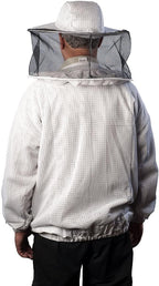forest beekeeping vented-jacket with round veil hood, ventilated premium beekeeper jackets ykk brass zippers, professional, commercial, and beginner beekeepers (4xl)