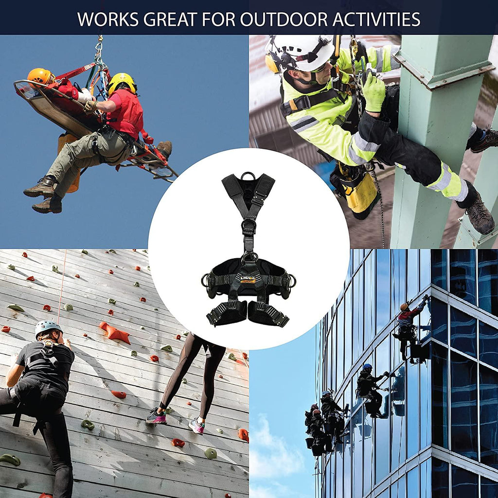 Fusion Climb Tac Rescue Tactical Full Body 3D EVA Padded Heavy Duty Adjustable Zipline Harness 23kN L-XL Black