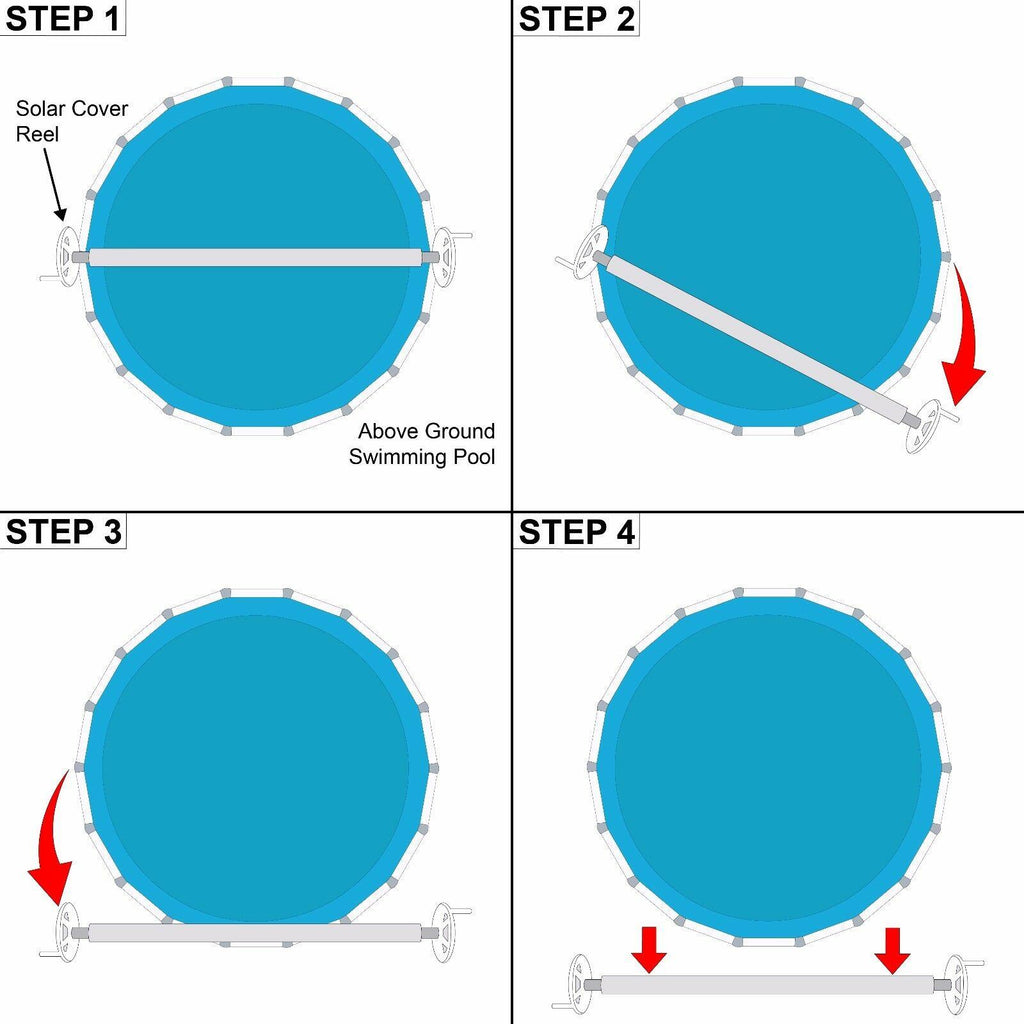 horizon ventures above ground swimming pool solar cover reel for up to 18' wide