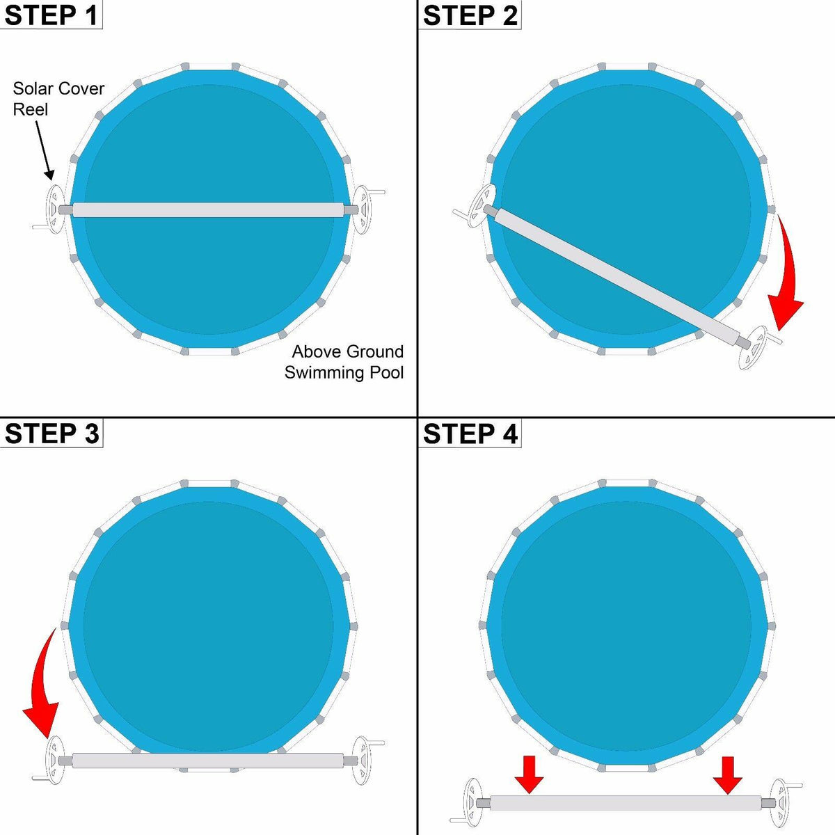 horizon ventures above ground swimming pool solar cover reel for up to 18' wide