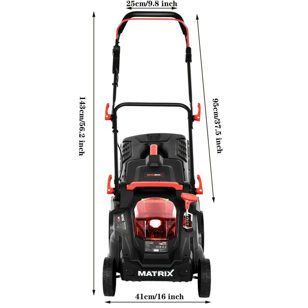 40V 16 Inch Electric Lawn Mower Garden Grass Cutter 35L + Accessories