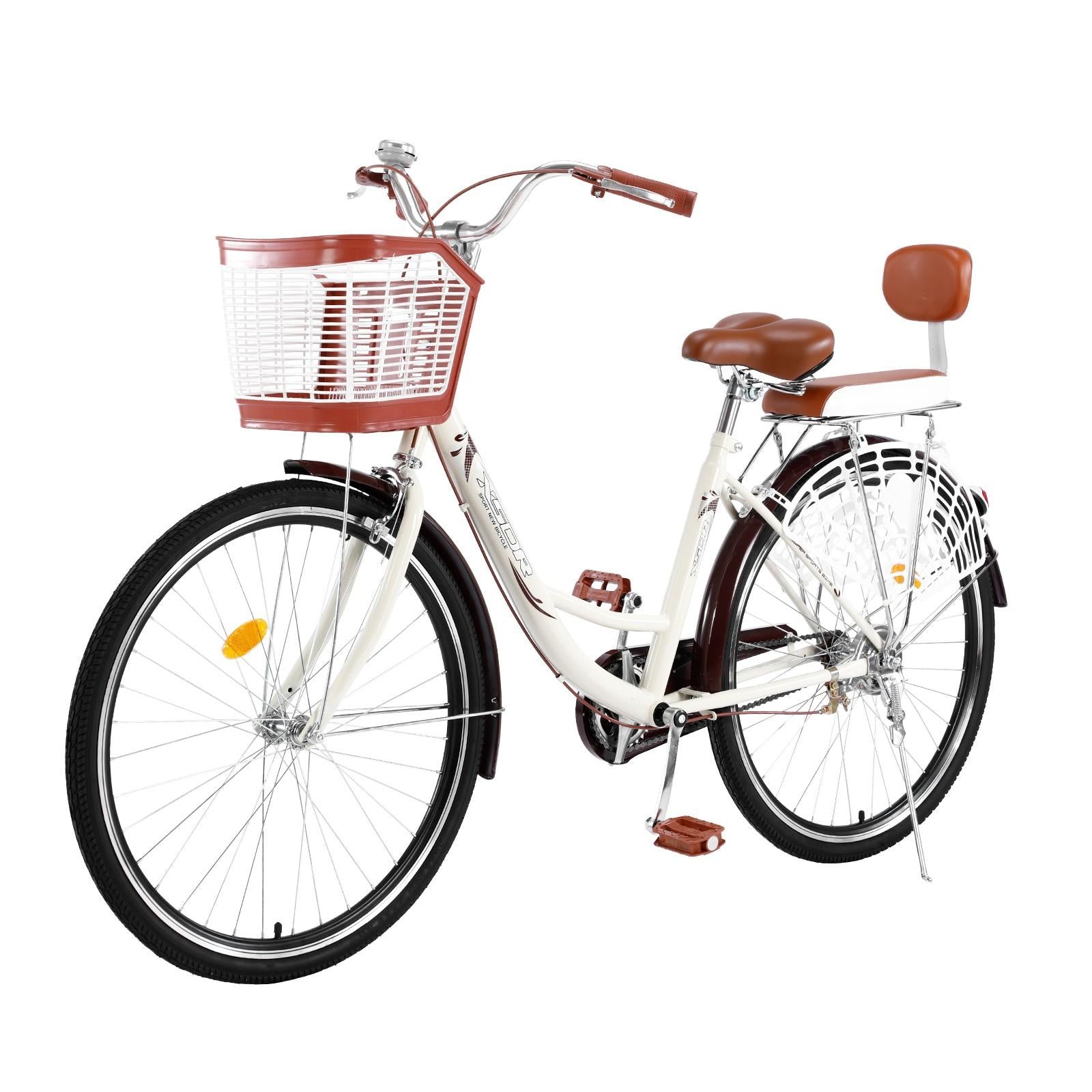 26 Inch 1 Speed Classic Retro Style Bike With Basket And Seat,  Cruiser Bike, Cruiser Bikes