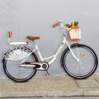 24 Inch 1 Speed Classic Retro Style Bike with Basket and Backseat , Cruiser Bike,Cruiser Bikes