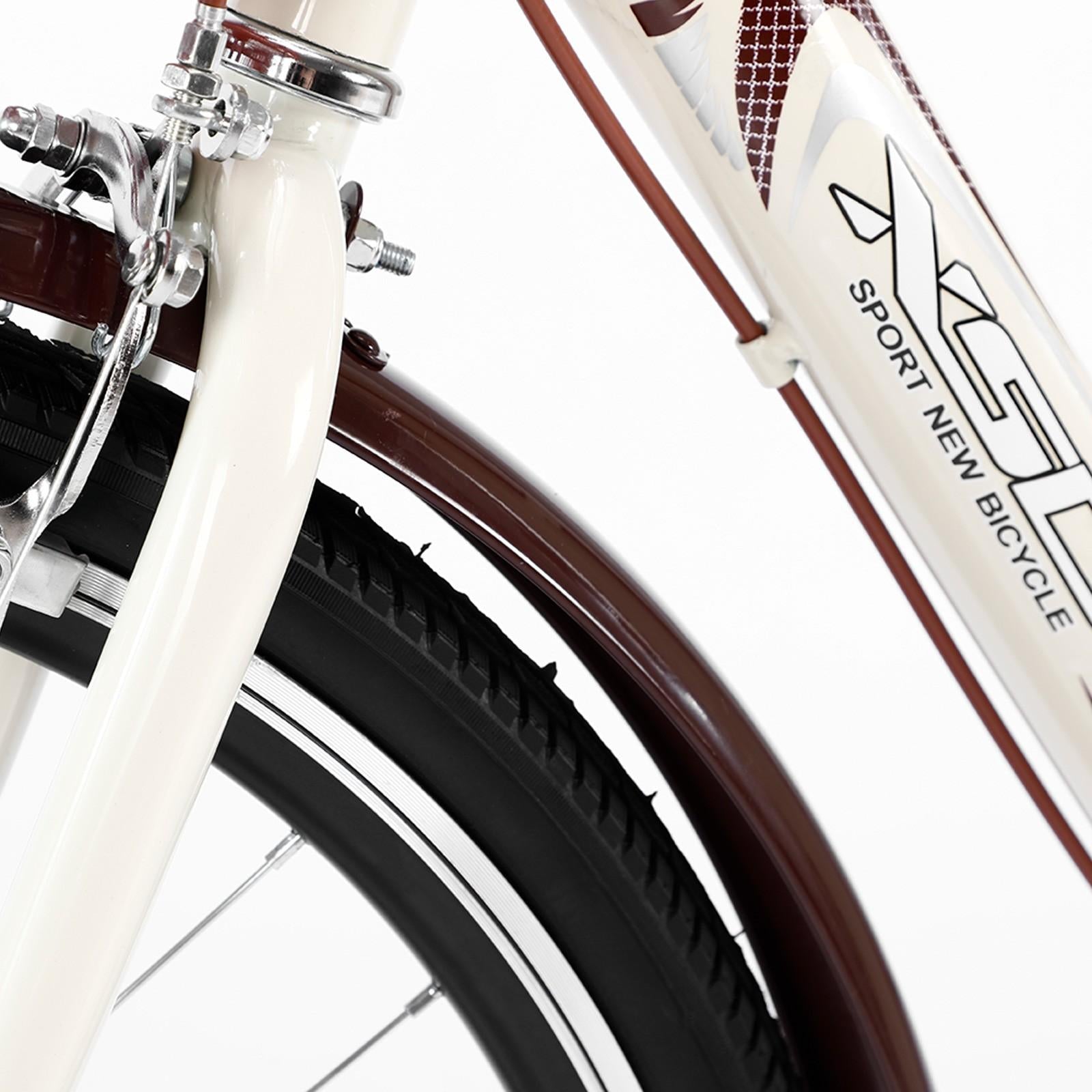 24 Inch 1 Speed Classic Retro Style Bike With Basket And Backseat , Cruiser Bike, Cruiser Bikes