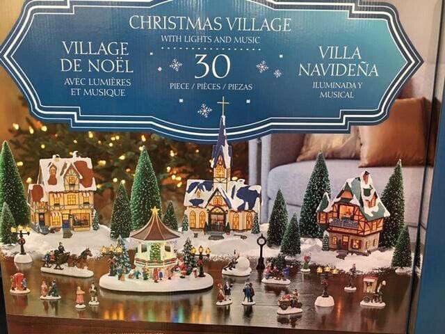 Rare Christmas Villawith Lighted Gazebo and Music 30 Piece Unused Brand New