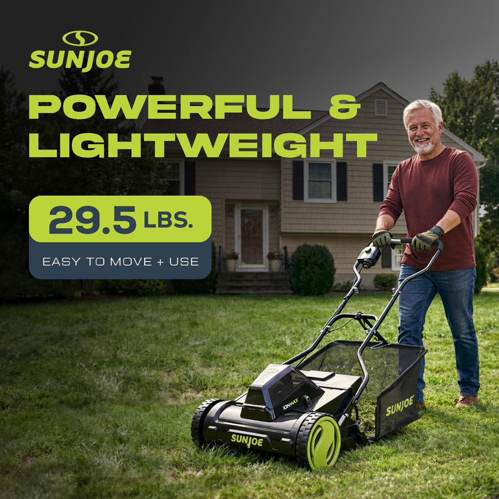Cordless Electric Push Lawn Mower with 11.9-Gal Bag, 15-Inch Cutting Width, 360W Motor - Heavy-Duty Yard Trimmer for Gardening Care and Maintenance, IONMAX 24V-CRLM15