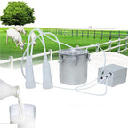 hxglpsng 14l milking supplies w/stainless steel bucket for goats, electric pulsation milking machine, vacuum pump milker for farm milking supplies for cows cattle or sheep