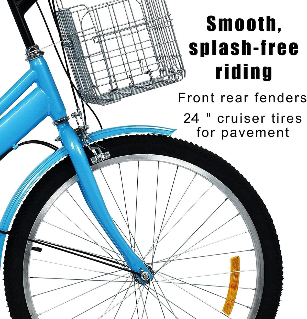 FITOOM Adult Tricycles, 7 Speed Adult Trikes 24 inch 3 Wheel Bikes, Cruise Bike with Front Basket LarSize Rear Basket for Recreation, Shopping, Exercise Men's Women's Bike