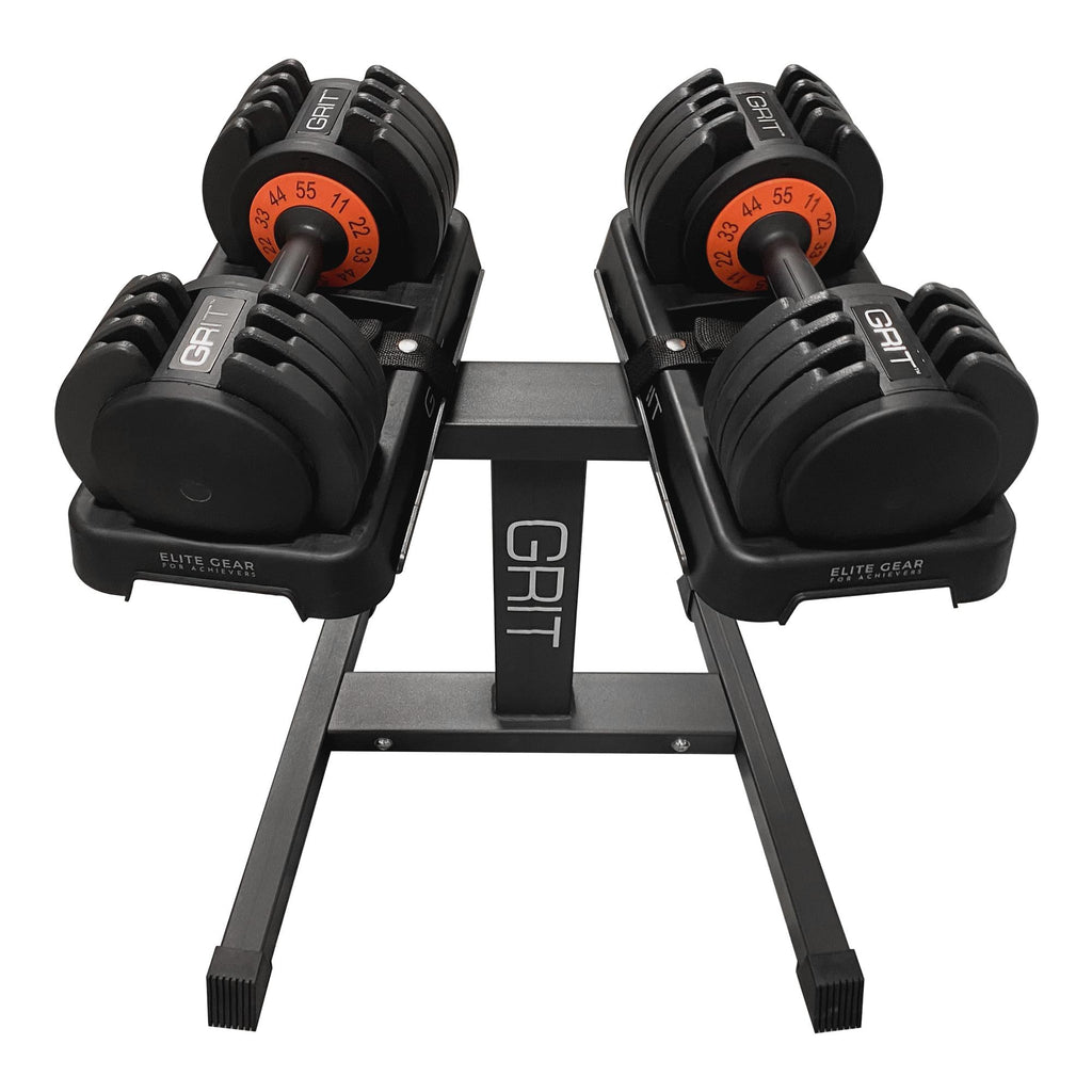 Grit Elite Dumbbell Stand for Adjustable Dumbbells, Weight Rack for Home Gym (Black)