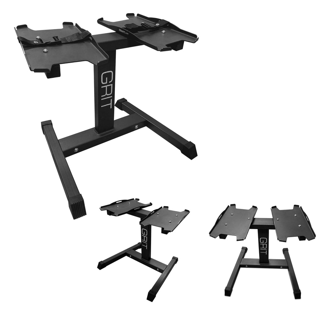 Grit Elite Dumbbell Stand for Adjustable Dumbbells, Weight Rack for Home Gym (Black)