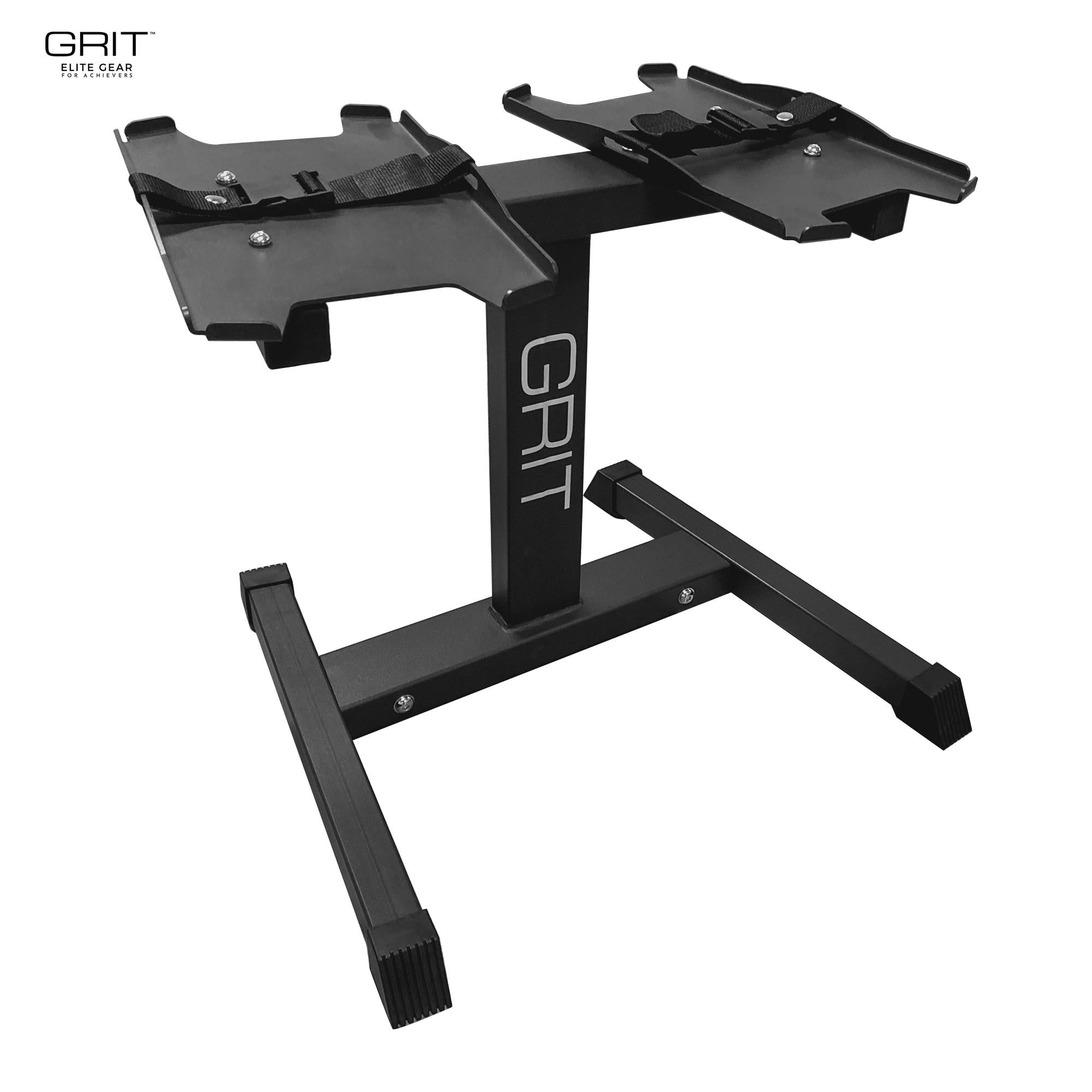Grit Elite Dumbbell Stand for Adjustable Dumbbells, Weight Rack for Home Gym (Black)