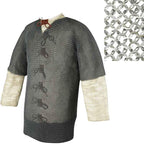Short Sleeve Flat Ring Chainmail Hauberk - WedRiveted - Small | Steel by Medieval Collectibles