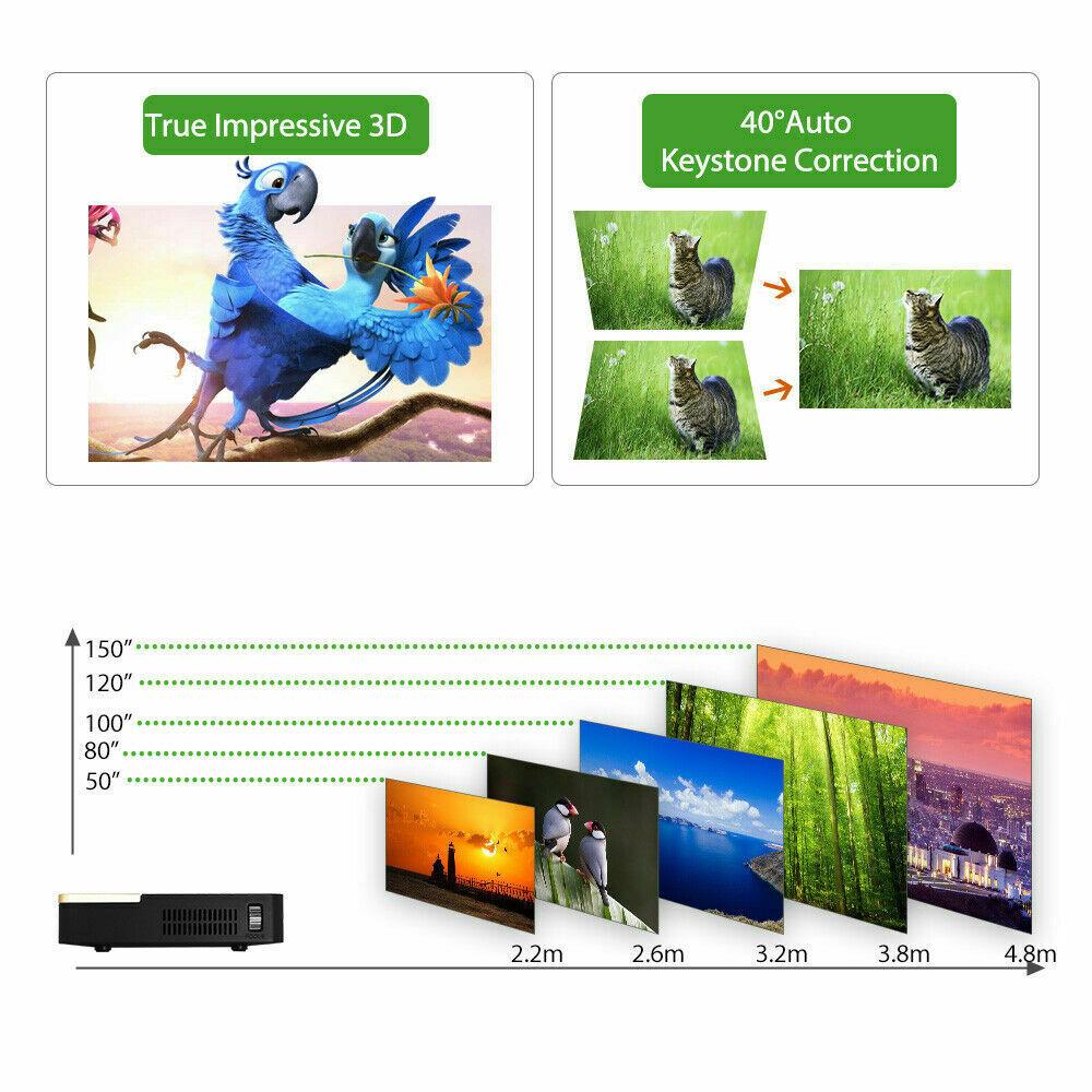 dlp 8500 lumens 4k tv home theater projector 3d wifi hd 1080p video cinema hdmi