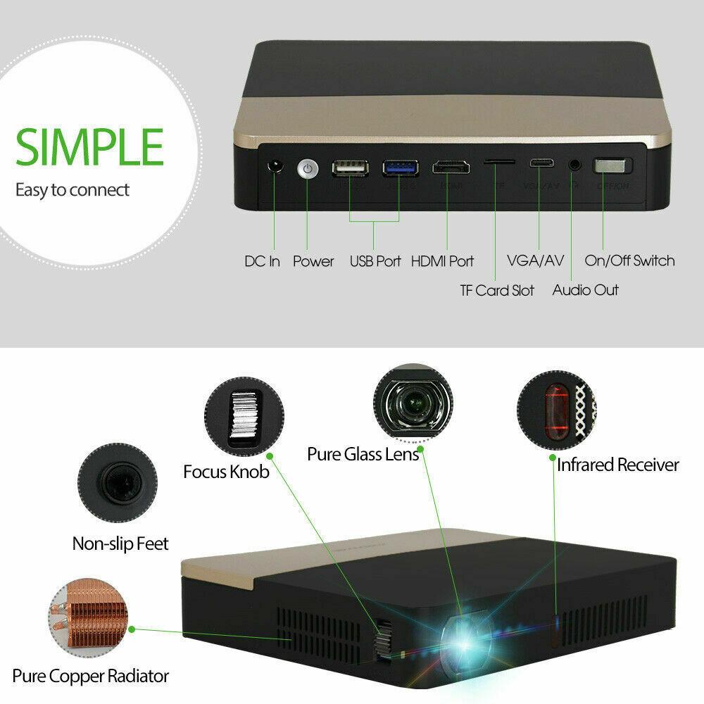 dlp 8500 lumens 4k tv home theater projector 3d wifi hd 1080p video cinema hdmi