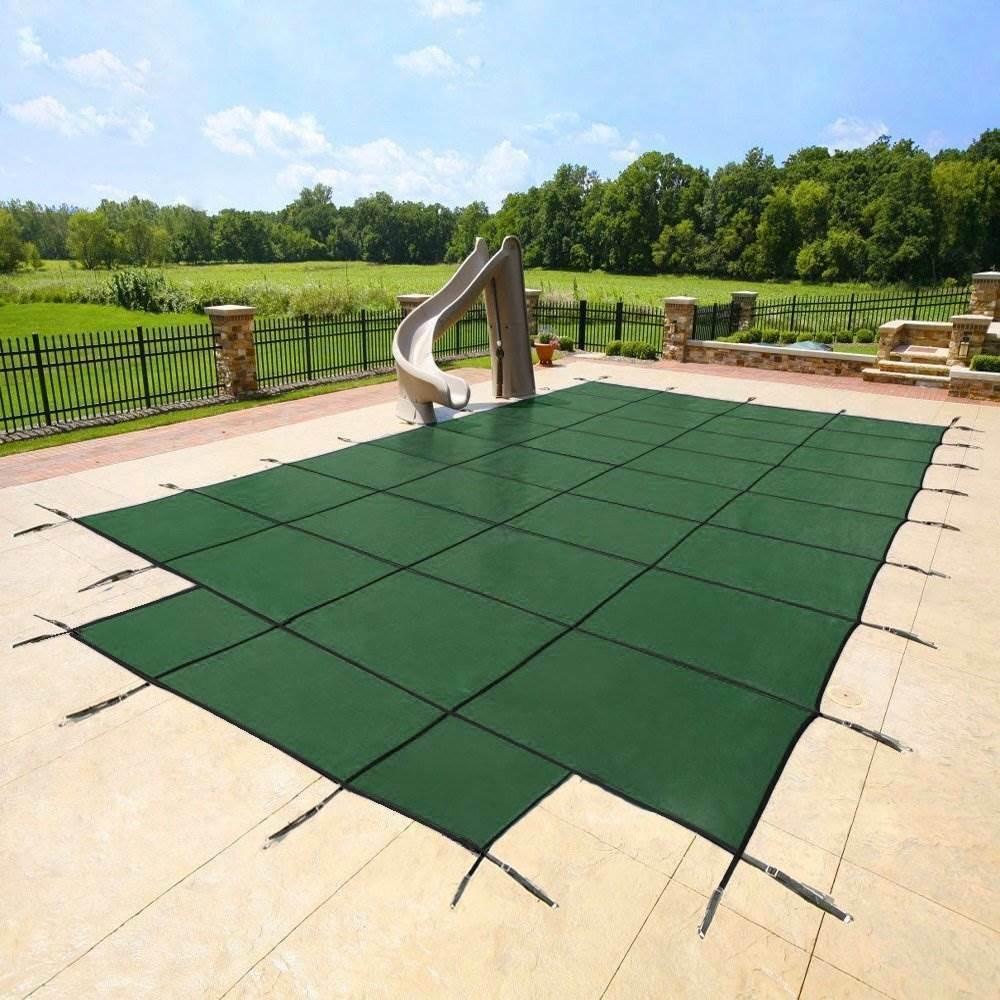 yard guard dg183658s deck lock system safety cover for 18 x 36 foot pools, green
