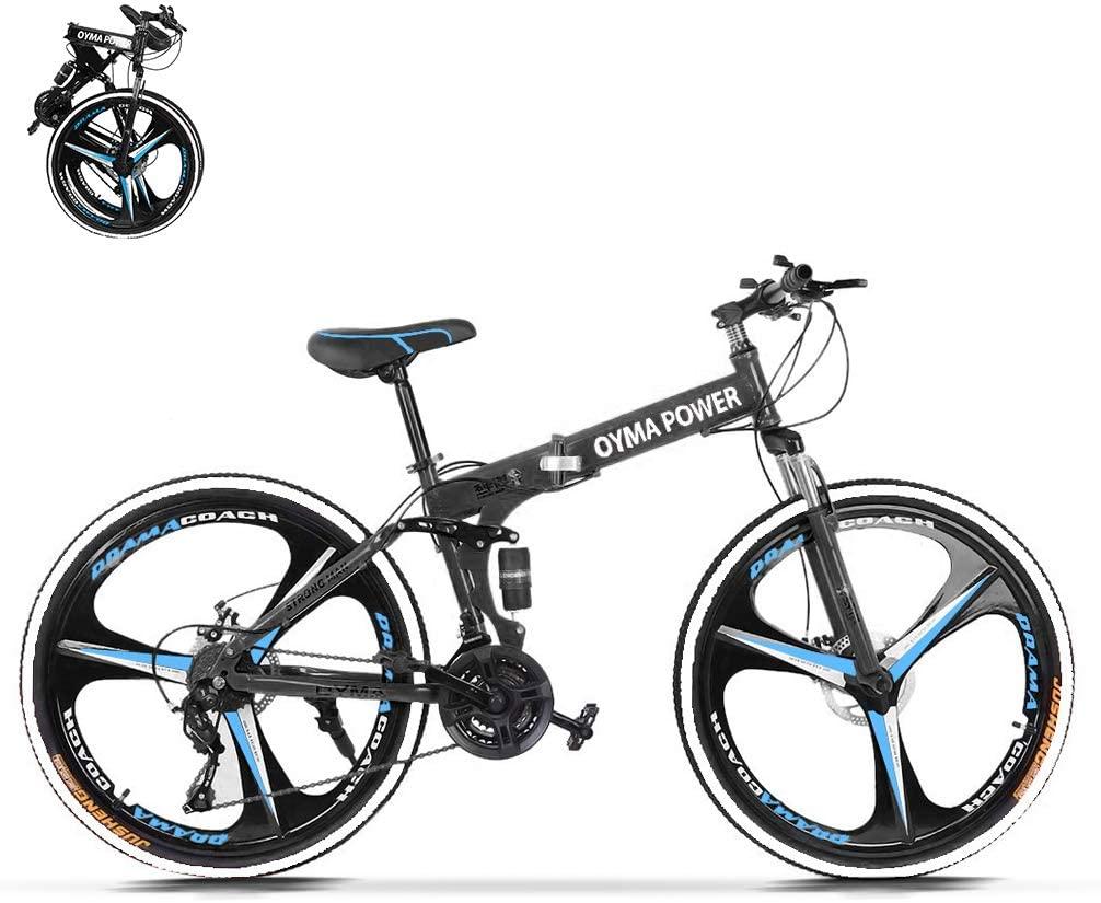 Wishcat Mens Mountain Bike 26 Inch Wheels Mountain Bikes with High Carbon Steel Frame &amp; Twist Shifters, 21-Speed Rear Deraileur, Front and Rear Disc Brakes Anti-Slip Bikes