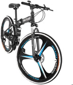 Wishcat Mens Mountain Bike 26 Inch Wheels Mountain Bikes with High Carbon Steel Frame &amp; Twist Shifters, 21-Speed Rear Deraileur, Front and Rear Disc Brakes Anti-Slip Bikes
