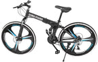 Wishcat Mens Mountain Bike 26 Inch Wheels Mountain Bikes with High Carbon Steel Frame &amp; Twist Shifters, 21-Speed Rear Deraileur, Front and Rear Disc Brakes Anti-Slip Bikes
