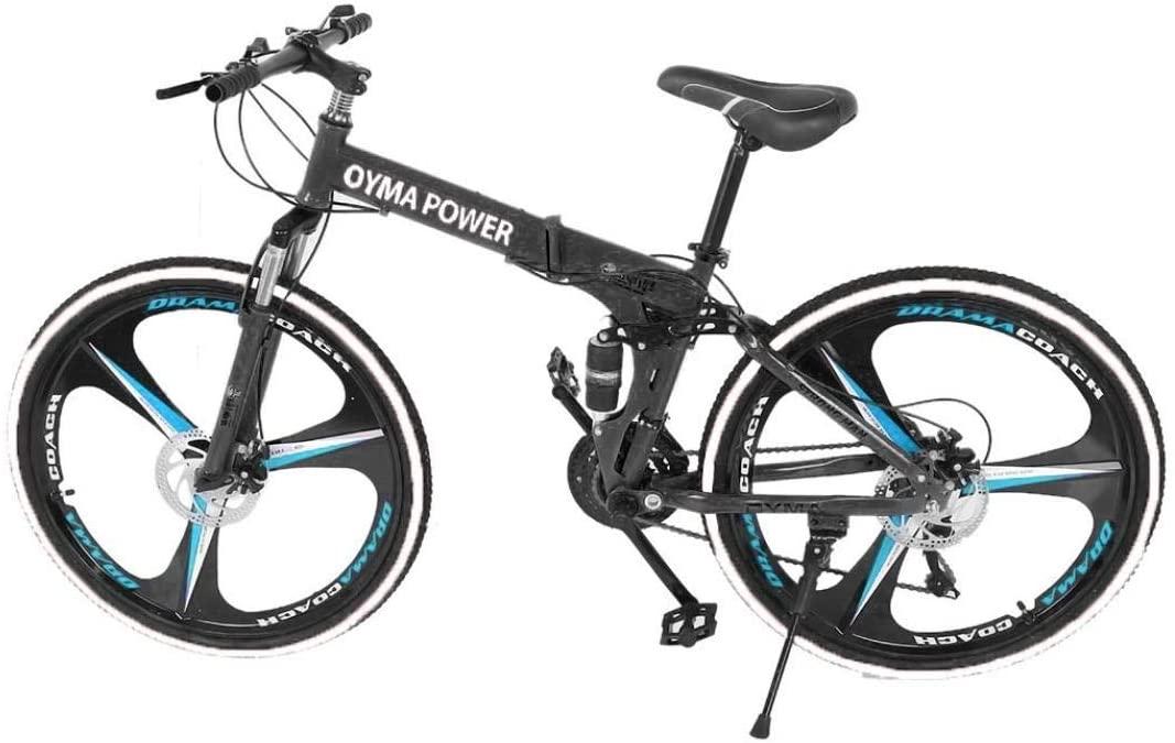 Wishcat Mens Mountain Bike 26 Inch Wheels Mountain Bikes with High Carbon Steel Frame &amp; Twist Shifters, 21-Speed Rear Deraileur, Front and Rear Disc Brakes Anti-Slip Bikes