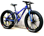 CHICAI 26 Inch Adult Mountain Bike Mountain Cross-Country High Carbon Steel Bike, 21/24/27/30 Speed Bike Full Suspension Mountain Bike Gear Double Disc Brake Mountain Bike (Size : 30-Speed)