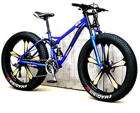 CHICAI 26 Inch Adult Mountain Bike Mountain Cross-Country High Carbon Steel Bike, 21/24/27/30 Speed Bike Full Suspension Mountain Bike Gear Double Disc Brake Mountain Bike (Size : 30-Speed)