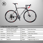 YH-XC550 Road Bike for Men 54cm Frame Bicycle 700C Wheels Aluminium Rims 21 Speed Dual Disc Brake Commuter Bikes