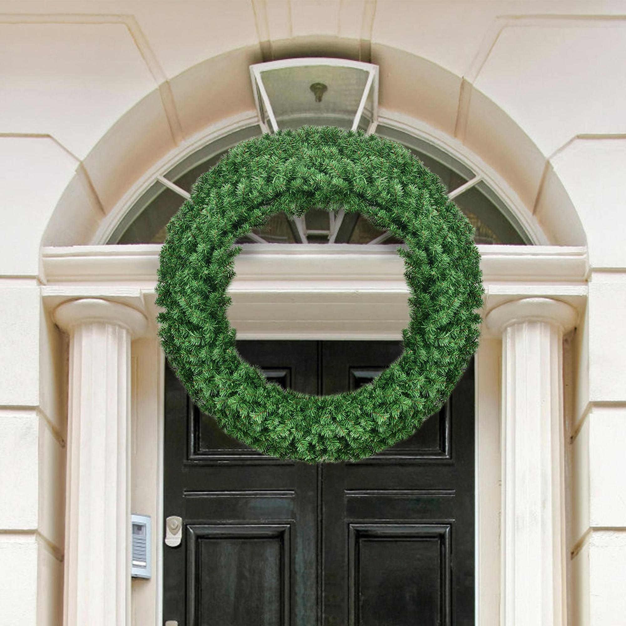 Gymax 48'' Pre-Lit Artificial Christmas Wreath Holiday Decoration w/ LED Lights