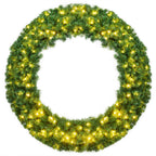 Gymax 48'' Pre-Lit Artificial Christmas Wreath Holiday Decoration w/ LED Lights