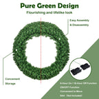 Gymax 48'' Pre-Lit Artificial Christmas Wreath Holiday Decoration w/ LED Lights