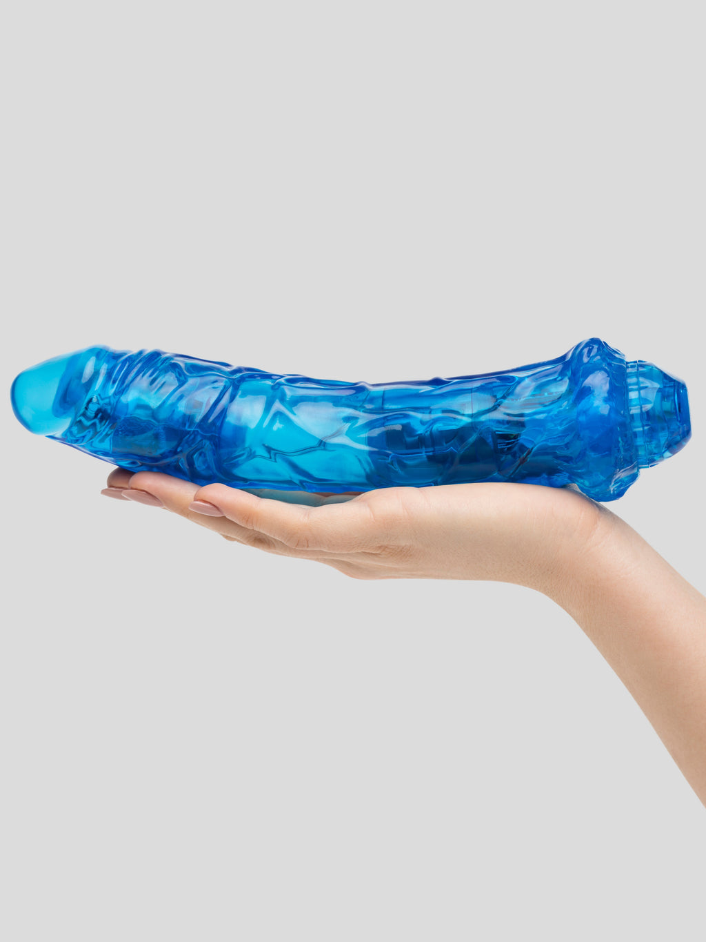 Dual Motor Rechargeable 10 Function Realistic Dildo Vibrator 9 Inch, Blue