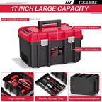 3 Tier Stackable Rolling Tool Box with Wheels,Modular Tool Organizer Box StoraSystem,Portable Lockable Tool boxes,17" LarTool box for Home Repairs,Professional Work