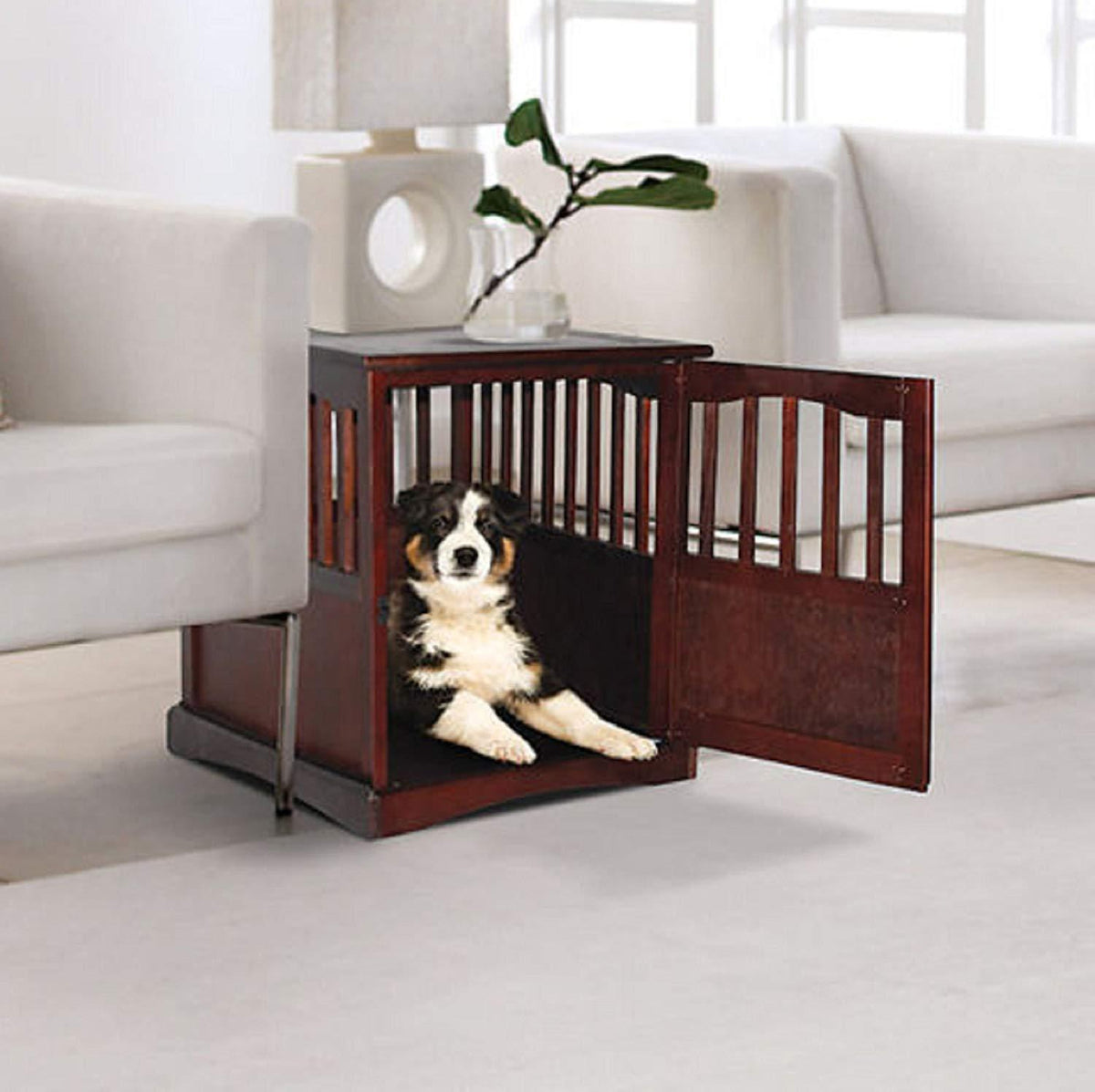Polarbear's Shop Wooden Pet Crate end Table Kennel caFurniture Dog Pen Indoor House Bed Small
