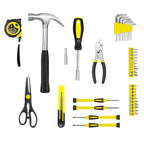 39 Piece Tool Set General Household Tool Kit - Basic Home Tool Set Small Hand Tool Kit with Plastic Toolbox StoraCase for Home GaraOffice ColleDormitory Use Yellow