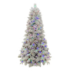 Holiday Time 7.5-Foot Flocked Prelit Bellmont Christmas Tree, with 350 4-Function Color-Changing LED Lights