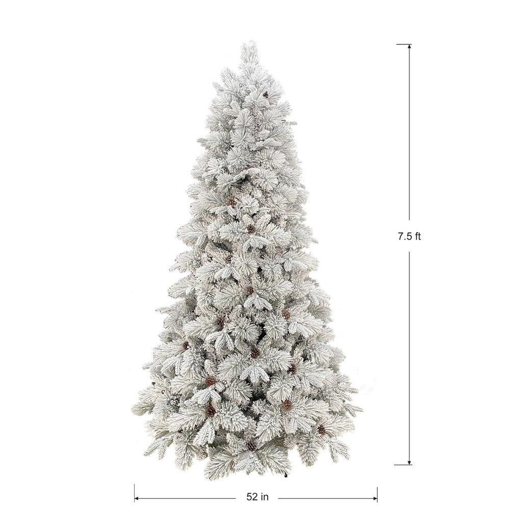 Holiday Time 7.5-Foot Flocked Prelit Bellmont Christmas Tree, with 350 4-Function Color-Changing LED Lights