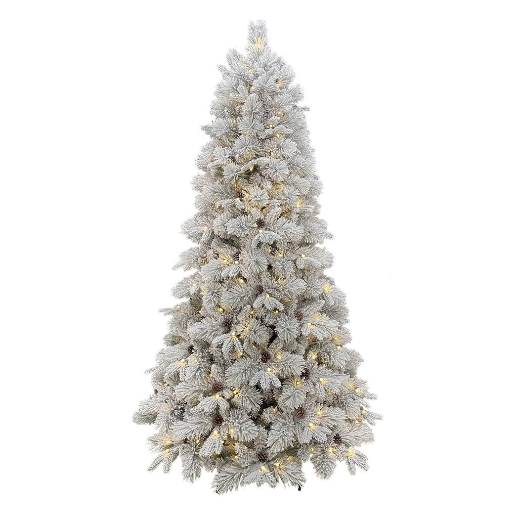 Holiday Time 7.5-Foot Flocked Prelit Bellmont Christmas Tree, with 350 4-Function Color-Changing LED Lights